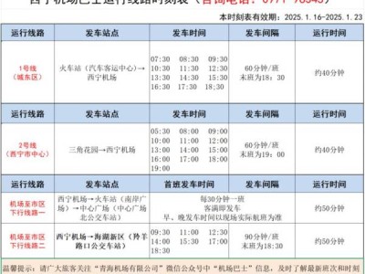 西宁机场大巴路线时刻表及票价是什么?
