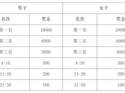 2024济宁太白湖半程马拉松奖金多少?