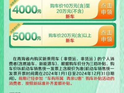 2024青海新车购车补贴政策