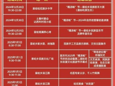 2024-2025年西双版纳元旦跨年活动汇总(持续更新)