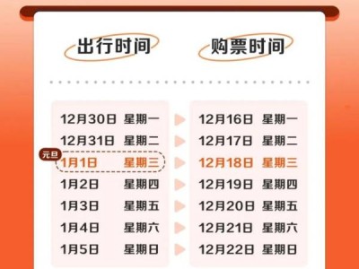 2025元旦火车票购票时间日历