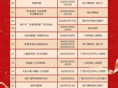 2025年南宁春节活动一览表