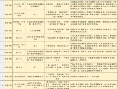 石家庄中秋节文化类活动汇总（2024）