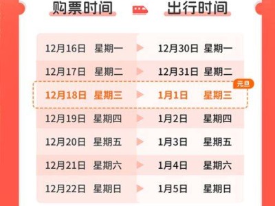 2025元旦火车票抢票时间表