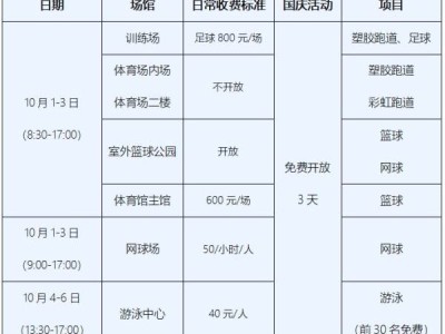 2024国庆义乌梅湖体育中心免费开放时间