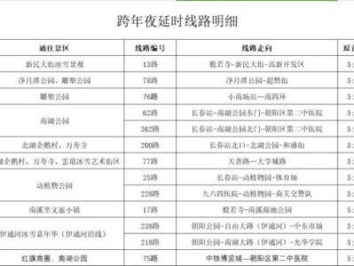 长春公交集团跨年夜运营调整