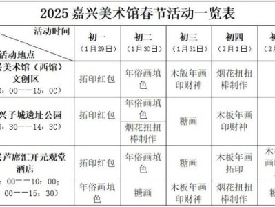 2025嘉兴春节美术馆有什么活动?