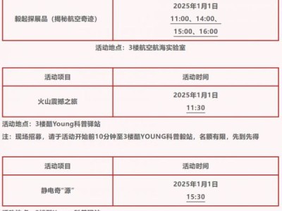 厦门诚毅科技探索中心2025元旦限定展区活动