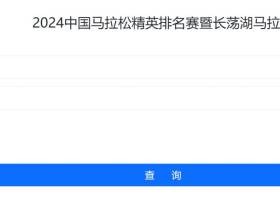 2024中国马拉松精英排名赛成绩怎么查询?