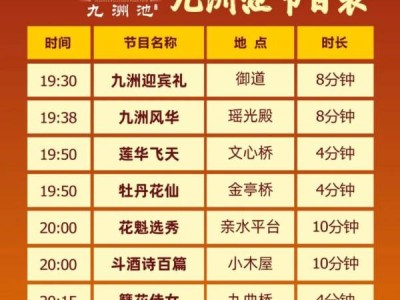 隋唐洛阳城九洲池9月节目单(时间+地点)