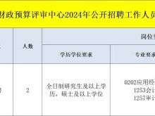 2024海南省财政厅招聘海南财政预算评审中心工作人员