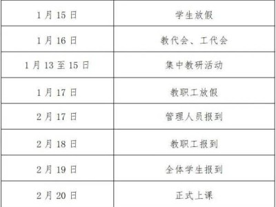 2025无锡职业技术学院什么时候放寒假