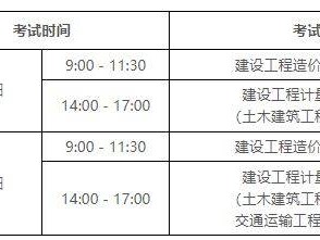 2024二级造价工程师职业资格考试科目+时间安排