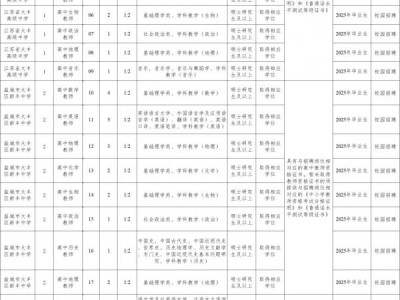 盐城大丰教育系统2025年校园公开招聘教师岗位表