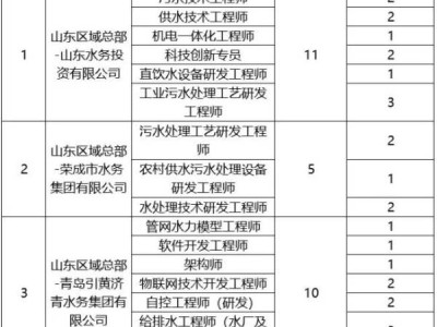 2024中国水务山东区域总部招聘公告