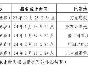 2024首届全国青少年滑雪巡回赛报名什么时间截止?