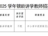保亭黎族苗族自治县银龄讲学计划教师招募