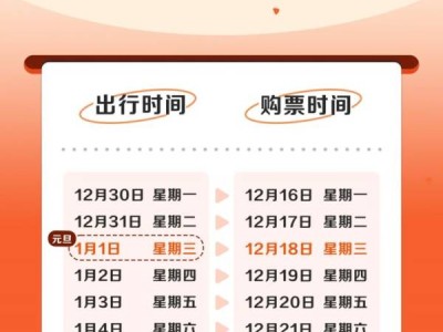 2025元旦火车票即将开售!(附购票日历)