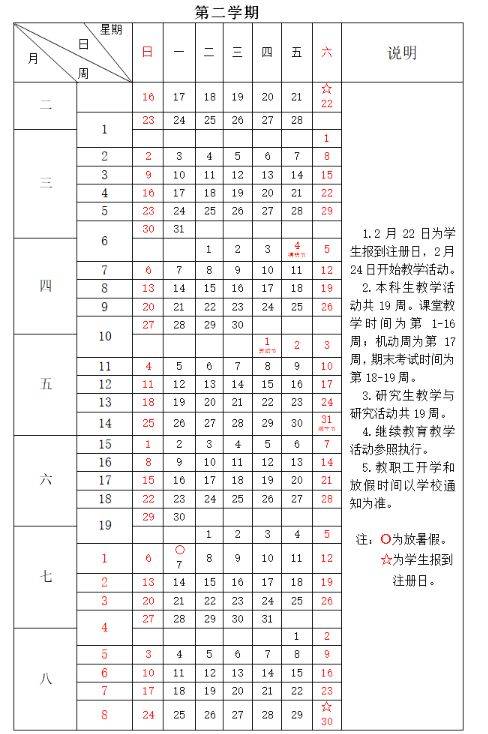 中南财经政法大学开学时间2024秋季（附校历表）（2）