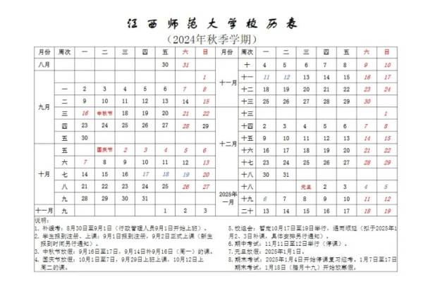 2024江西高校秋季开学时间(2) 2024江西高校秋季开学时间(2)