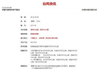 台风“摩羯”预计登陆时间