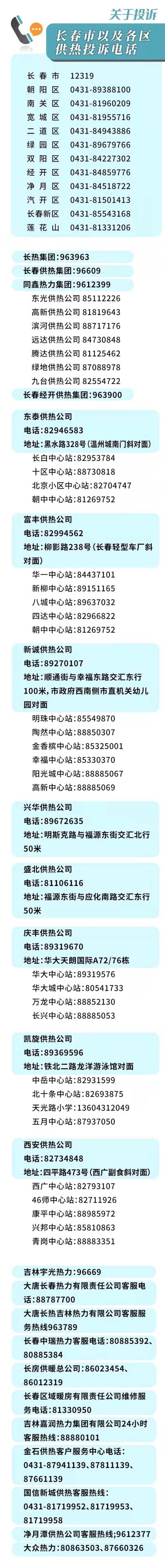 长春暖气不热打什么电话投诉? 长春暖气不热打什么电话投诉?