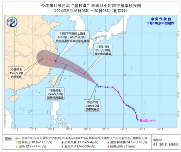第14号台风普拉桑什么时候登陆