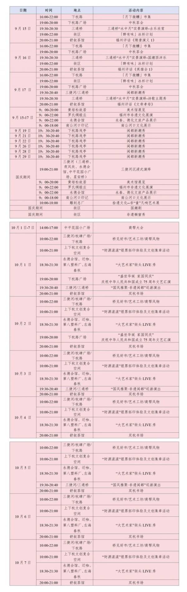 2024福州国庆上下杭景区活动汇总