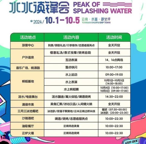 2024年国庆邵女坪水水滇锋会音乐节节目表