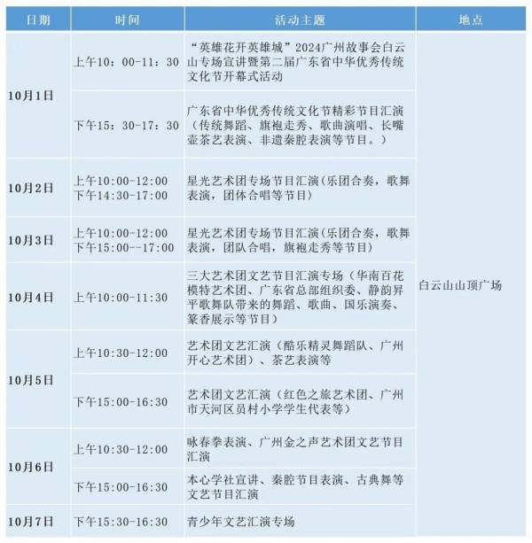 2024广州白云山鸣春谷景区国庆节有什么活动（2）