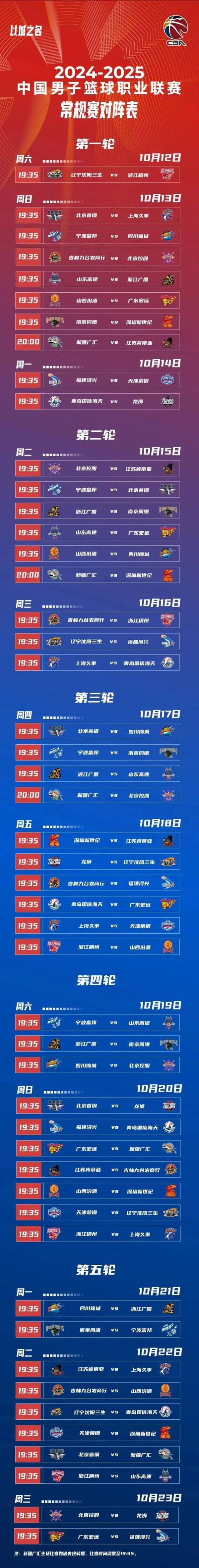 2024-2025cba什么时候开始