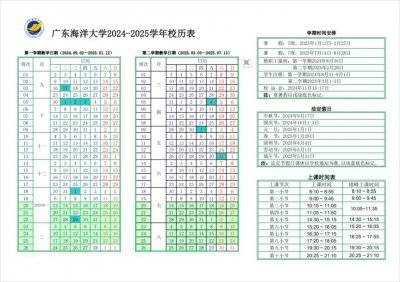 2024-2025第二学期广东海洋大学校历表(2) 2024-2025第二学期广东海洋大学校历表(2)
