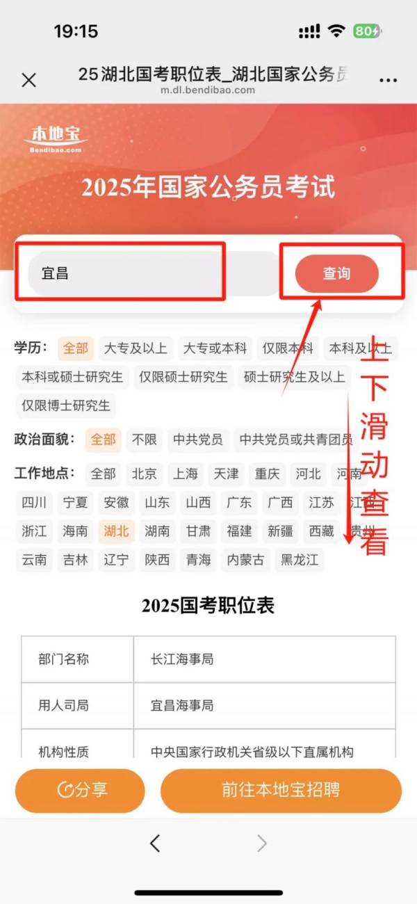 2025国考宜昌岗位表