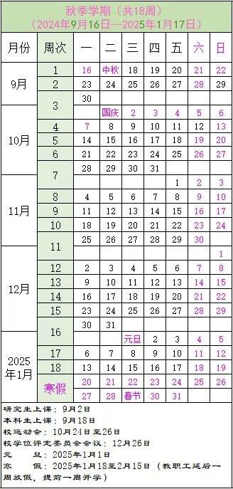 南昌大学2024-2025学年度校历(附寒暑假时间)(3) 南昌大学2024-2025学年度校历(附寒暑假时间)(3)