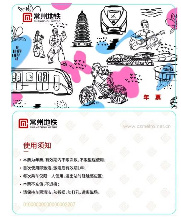 2024常州地铁实体年卡是什么样子的?