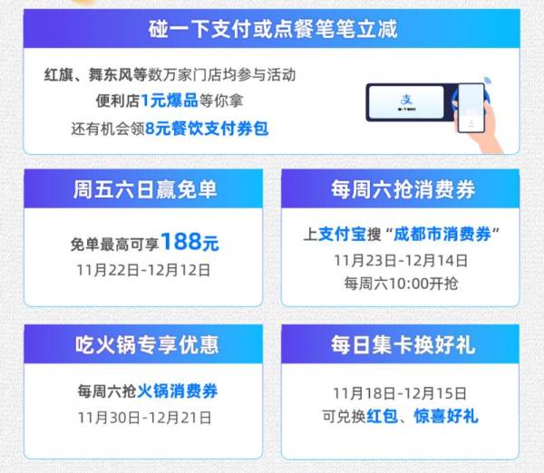 支付宝碰一下成都优惠汇总