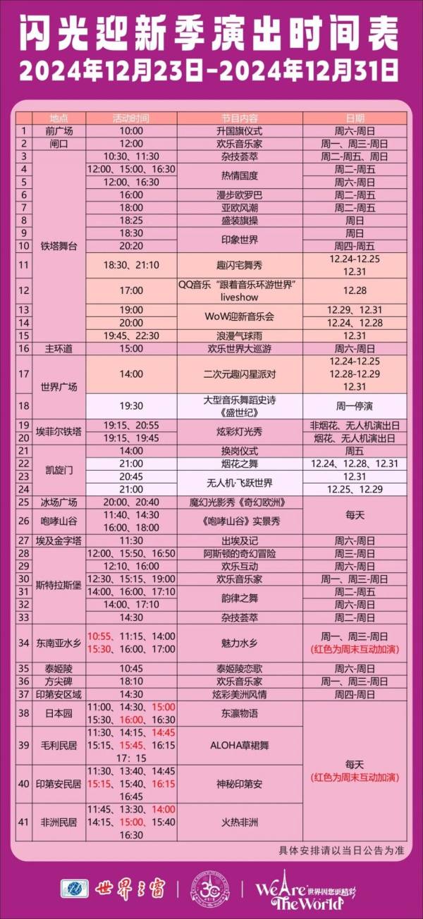 2025深圳世界之窗跨年活动有哪些