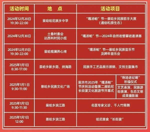 2024-2025年西双版纳元旦跨年活动汇总（持续更新）