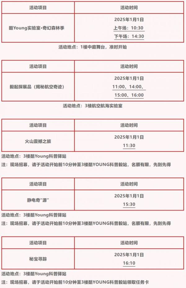 厦门诚毅科技探索中心2025元旦限定展区活动