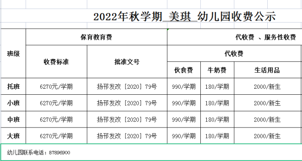 扬州美琪幼儿园2022秋季招生