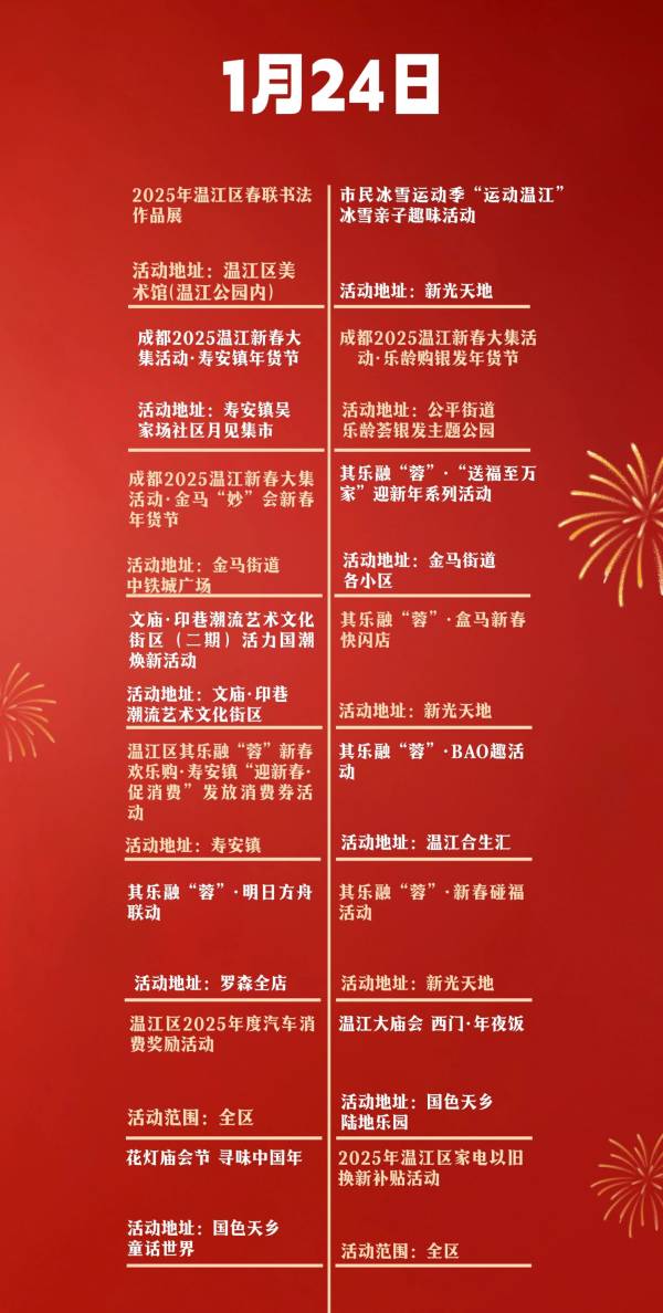 2025温江区春节活动大汇总（庙会/戏曲/巡游/潮玩）（3）