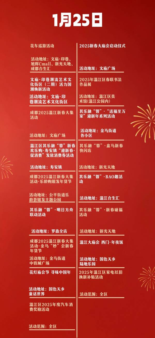 2025温江区春节活动大汇总（庙会/戏曲/巡游/潮玩）（4）