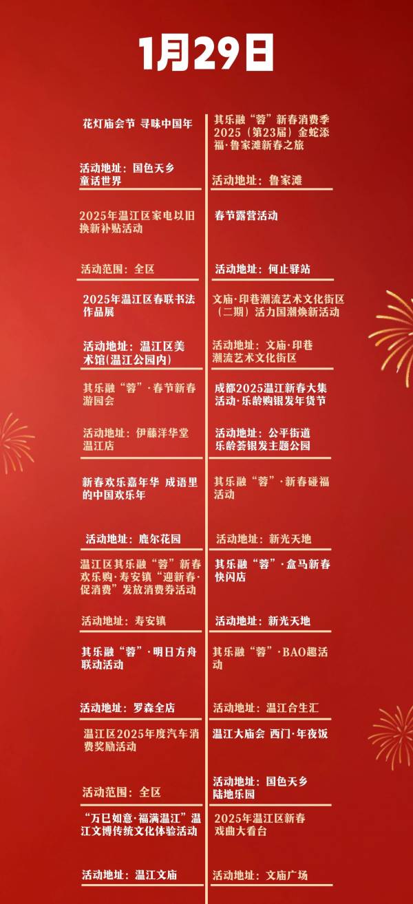 2025温江区春节活动大汇总（庙会/戏曲/巡游/潮玩）（8）