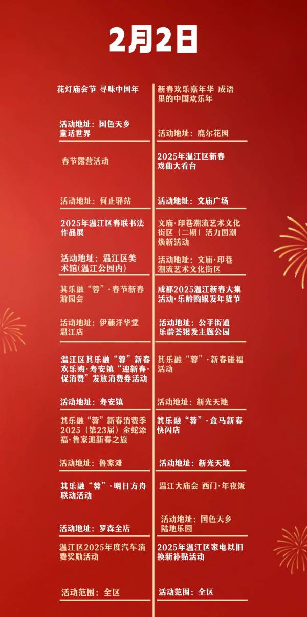 2025温江区春节活动大汇总（庙会/戏曲/巡游/潮玩）（11）