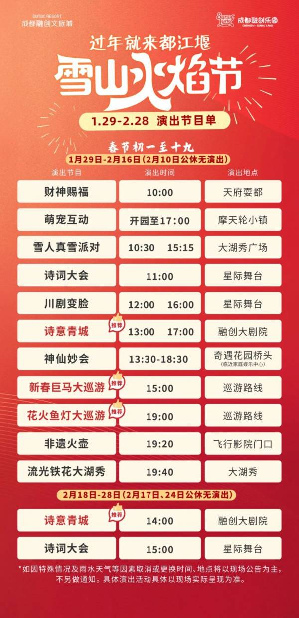 2025成都融创乐园雪山火焰节春节活动一览（鱼灯+打铁花/火壶+巡游）（2）