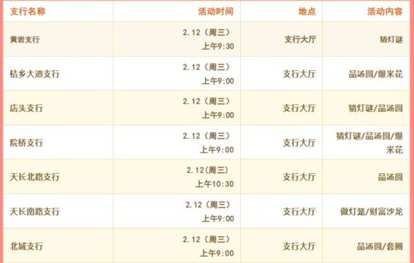 2025台州银行元宵节活动汇总（3）