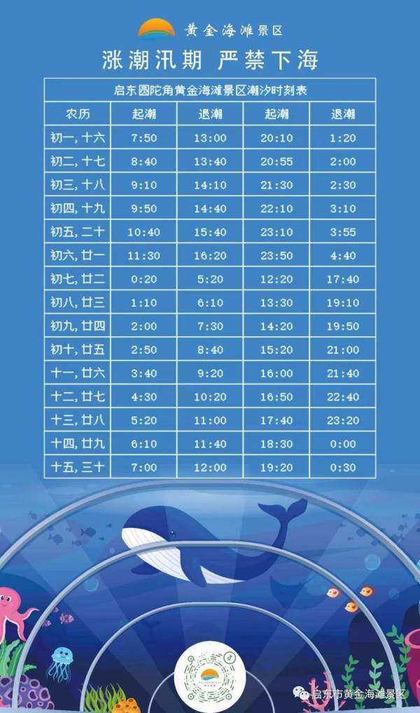 启东黄金海滩赶海时间什么时候？