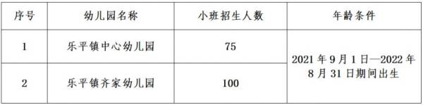 2025三水乐平镇公办幼儿园报名条件是什么