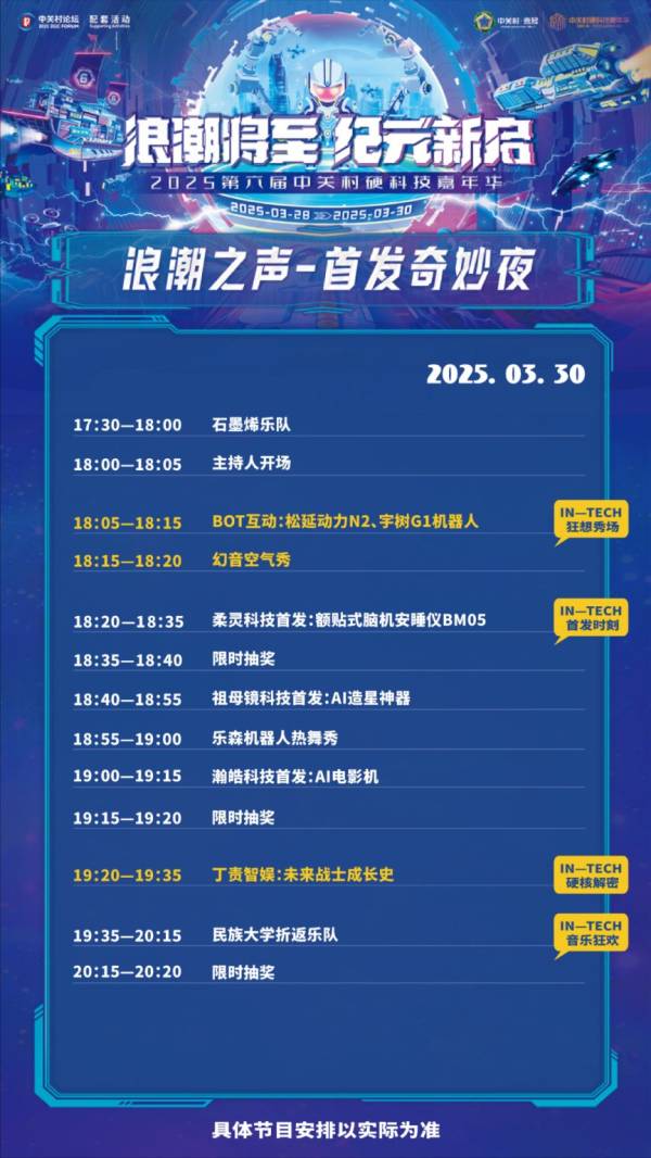 2025年北京中关村硬科技嘉年华节目单(3) 2025年北京中关村硬科技嘉年华节目单(3)
